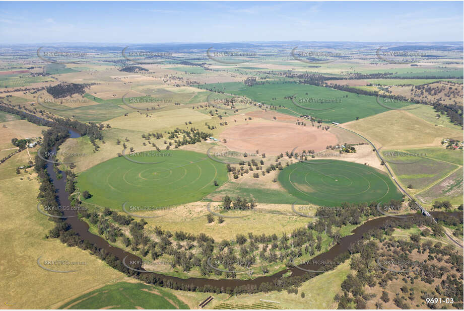 Rotary Irrigation on the Macquarie River at Ponto NSW Aerial Photography