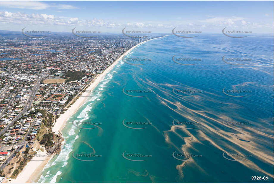 An Algal Bloom Approaches Mermaid Beach QLD Aerial Photography