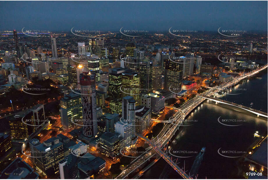 Aerial Photo of Brisbane City at Last Light QLD Aerial Photography