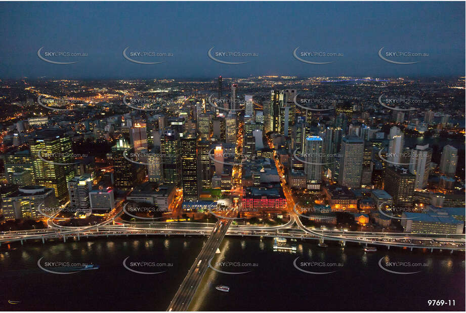 Aerial Photo of Brisbane City at Last Light QLD Aerial Photography